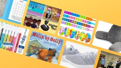 Collage of products and articles loved by teachers
