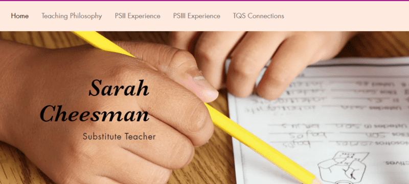 Sarah Chessman substitute teacher portfolio