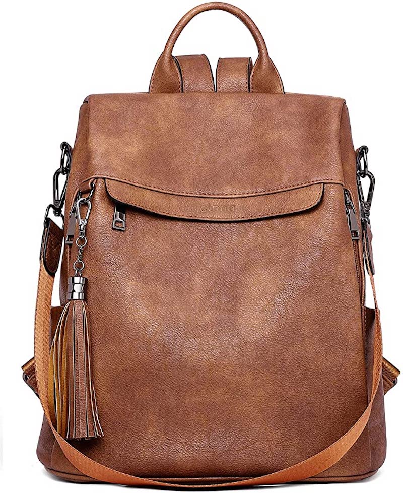 Telena backpack purse in brown faux leather