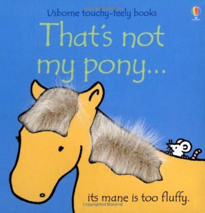 Book cover: That's Not My Pony by Fiona Watt, illustrated by Rachel Wells, as an example of horse books for kids