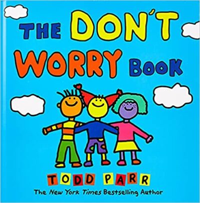 Çocuklar için kaygı kitaplarına bir örnek olarak Endişelenme Kitabı için kitap kapağı