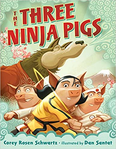 Book cover for The Three Ninja Pigs as an example of fairy tale books for kids