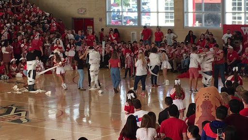 Students throwing toilet paper