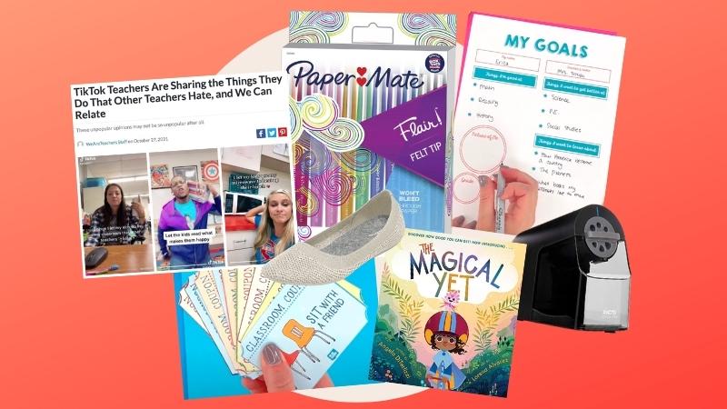 Collage of articles, products, and freebies for 2021