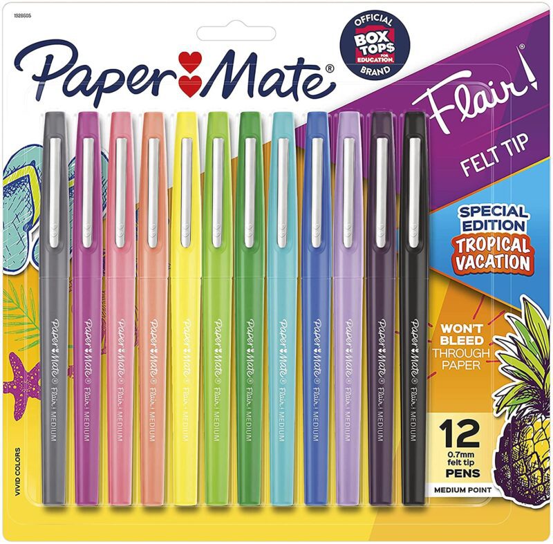 Pack of assorted color flair pens