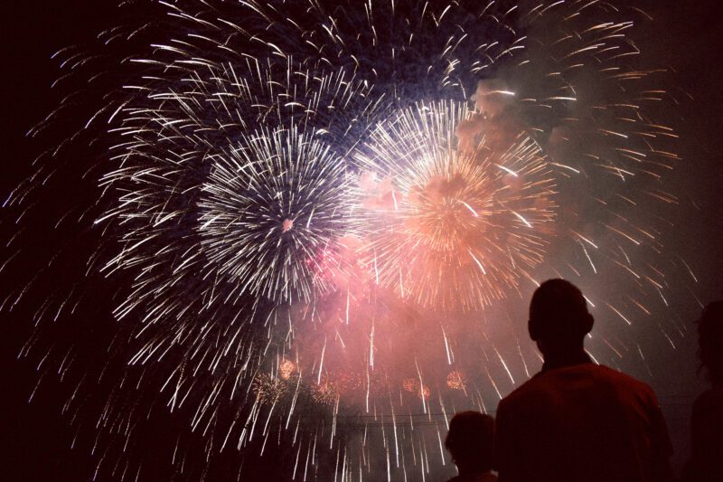 People watching fireworks 