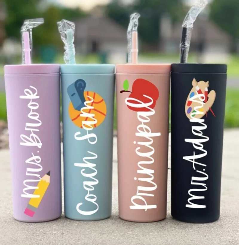 Travel tumbler for PE teacher