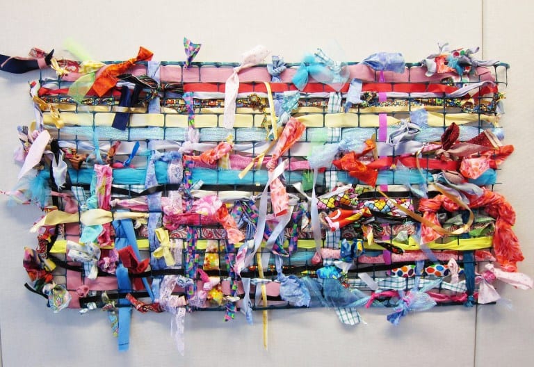 art auction projects-fabric scrap weaving