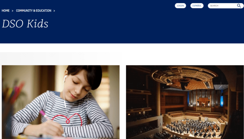 DSO Kids music websites for classroom