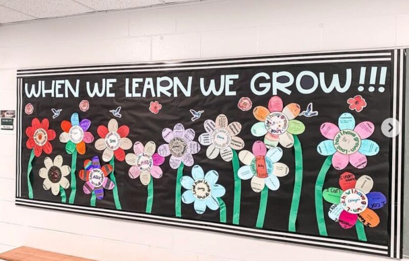 When we learn we grow - Spring Bulletin Boards