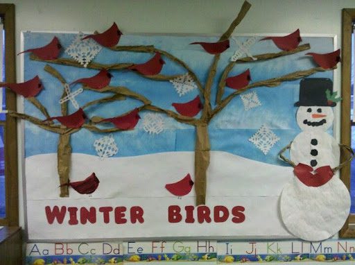 Winter birds bulletin board
