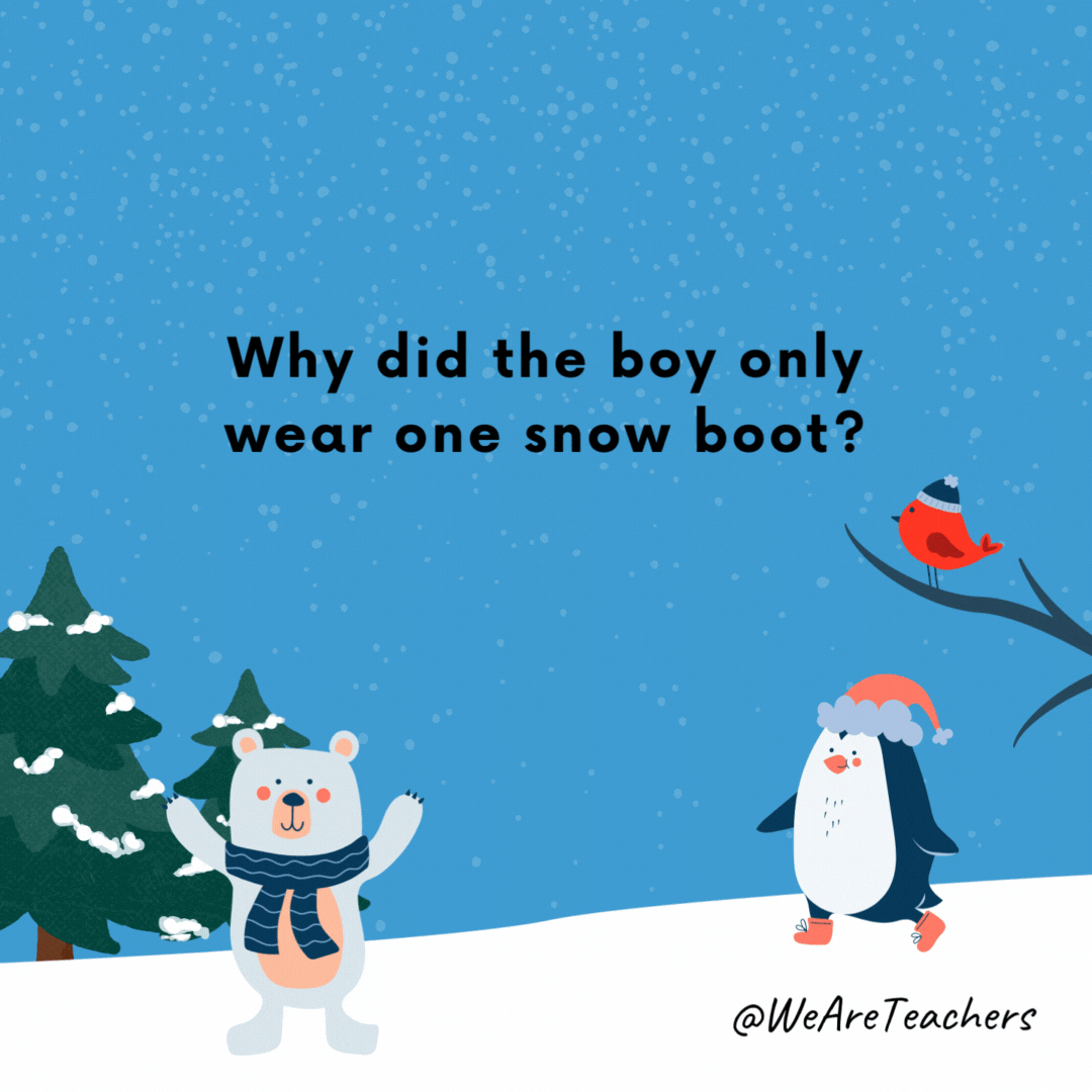 ¿Por qué el niño solo usaba una bota para la nieve?