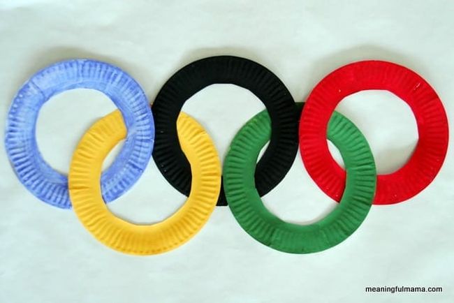 Olympic Rings made from paper plates