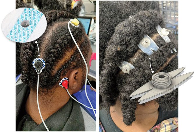 Brain tech EEG electrodes work for black hair