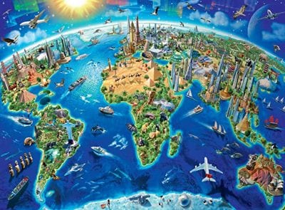 Ravensburger World Landmarks Map 300 Piece Puzzle as an example of educational toys for second grade