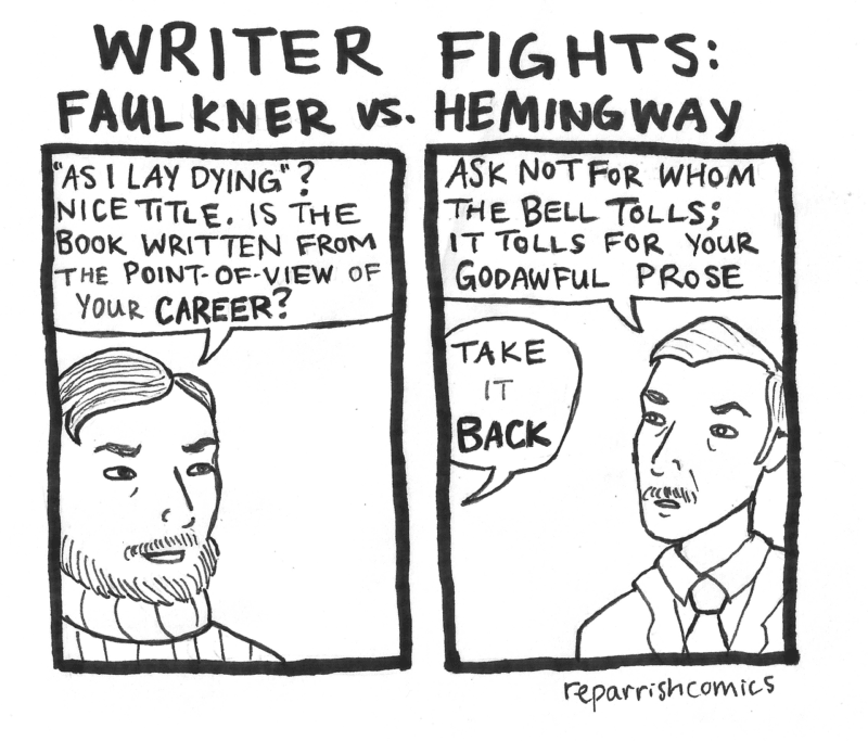 Writer fights image for literature jokes for teachers.